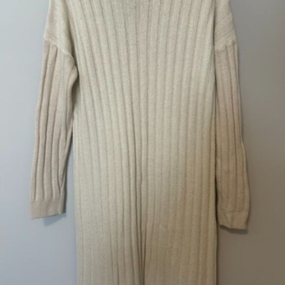 Madewell Womens (Re)sourced Ribbed Midi Sweater Dress Size Medium Antique Cream - Picture 5 of 16